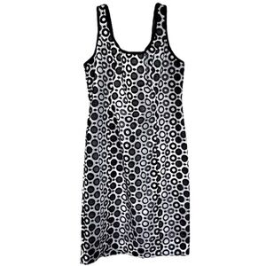 W by Worth Luxury Black White sleeveless sheer embroidered date stylish dress
